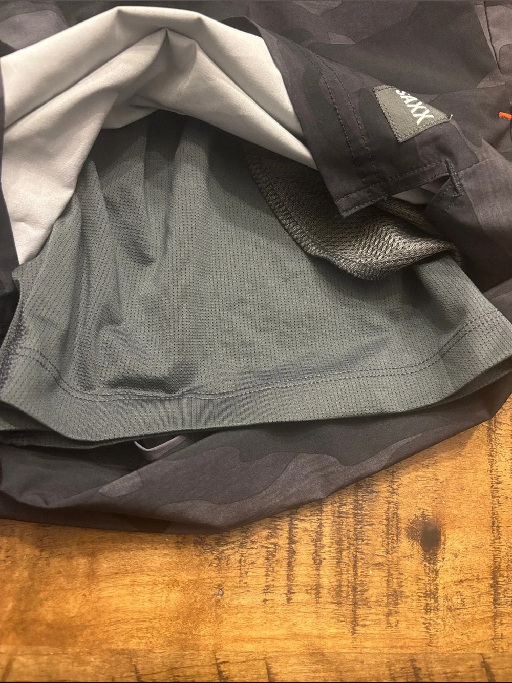 NWOT Saxx  Multi-Sport 2N1 Shorts in Gray and Black Camo
